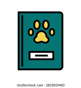 pet passport color icon vector. pet passport sign. isolated symbol illustration
