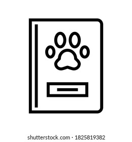 pet passport line icon vector. pet passport sign. isolated contour symbol black illustration