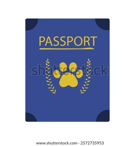 pet passport. Vector illustration, simple cartoon style
