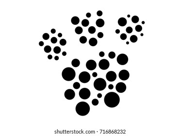 Pet paw. Animal footprint - cat, dog, bear. Pet track.