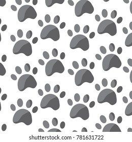 pet paw animal seamless pattern