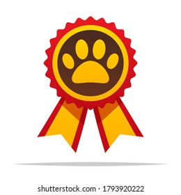 Pet Paw Award Ribbon Vector Isolated Stock Vector (Royalty Free ...