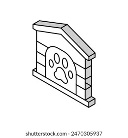 pet paw booth isometric icon vector. pet paw booth sign. isolated symbol illustration