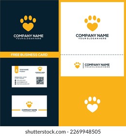 Pet paw Concept Logo Design Template. Simple paw logo vector icon, simple paw logo template