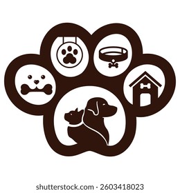 pet paw design logo vector illustration