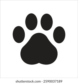 Pet paw editable stroke icon. footprints Pet paw, Heart with pet paw, print dog cat icon, vector illustration