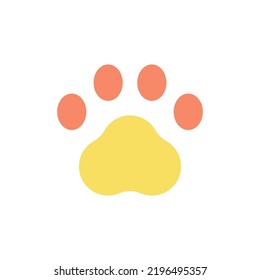 Icono de ui de color plano de la pata de mascotas. Mercancías para animales domésticos. Suministros de tienda de mascotas. Mercado en línea. Elemento simple relleno para la aplicación móvil. Pictograma sólido colorido. Ilustración RGB aislada por vectores