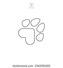 Pet Paw with Heart icon symbol vector illustration isolated on white background