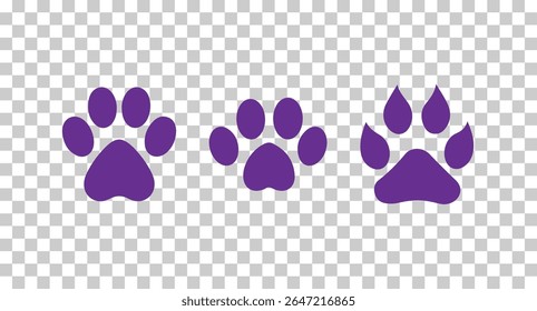 Pet paw icon, footprints Pet paw, Simple black paw print icon on white background, vector illustration eps 10.
