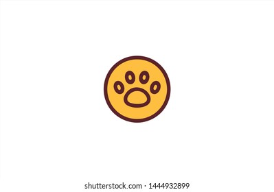 Pet paw icon in trendy flat style isolated on white background.Paw symbol. Vector illustration