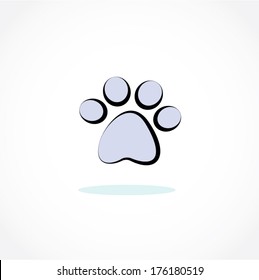 pet paw icon vector