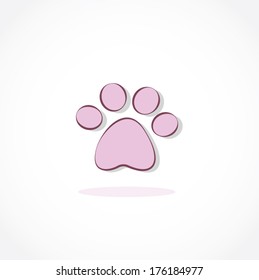 pet paw icon vector