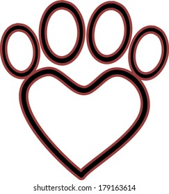 pet paw icon vector