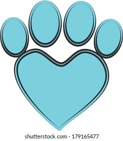 pet paw icon vector