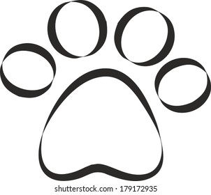 pet paw icon vector