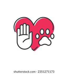 Pet paw icon vector illustration. Friend pet on isolated background. Animal love sign concept.