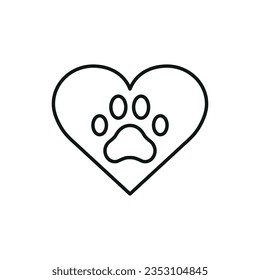 Pet paw icon vector illustration. Friend pet on isolated background. Animal love sign concept.