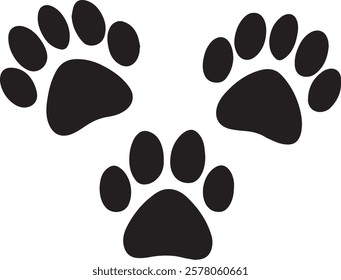 pet paw icon vector silhouette