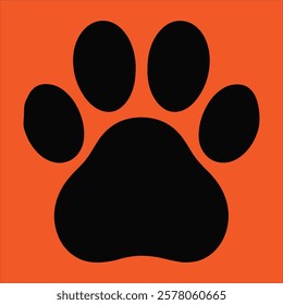 pet paw icon vector silhouette