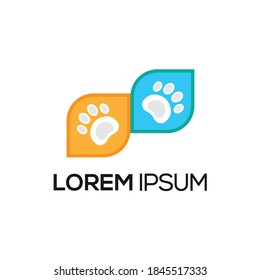 pet paw logo design simple vector modern template