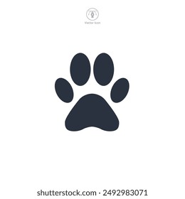 Pet Paw Print icon symbol vector illustration isolated on white background