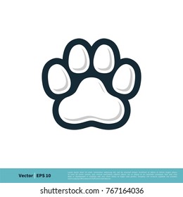 Pet Paw Print Icon Vector Logo Template Illustration Design. Vector EPS 10.