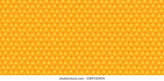 Pet paw print seamless pattern. Abstract animal vector background. For wrapping, web, and other graphic and business designs.