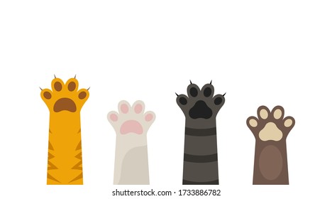 Pet paw print vector icon. Dog or cat foot black paw animal isolated illustration