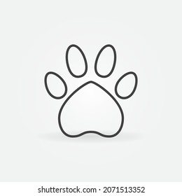 Pet Paw Print vector linear concept icon or design element