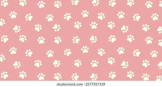 Pet paw seamless pattern for backgrounds, presentations, wrapping papers, prints, artworks. Vector illustration