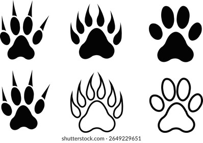 
Pet Paw silhouette ,Cat Icon Vector Illustration