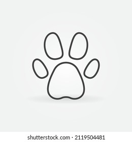 Pet Paw vector Footprint concept icon or symbol in thin line style