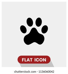 Pet paw vector icon. Animal symbol.  Modern, simple flat vector illustration for web site or mobile app