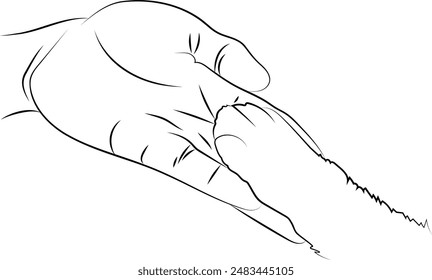 Pet Paws and Hands, Pet Lover, Cat Owner, Dog Paw, Tattoo, Hand Drawn Line Art Sublimations Designs Paw Clipart