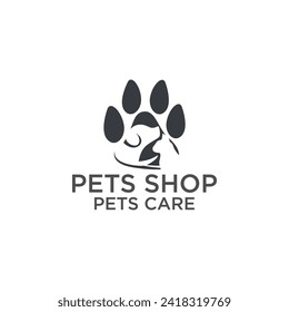 Pet Pets Care Center Pet Shop Logo Template Vector 