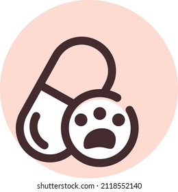 Pet pills, illustration, vector on a white background.