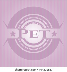 Pet pink emblem. Retro