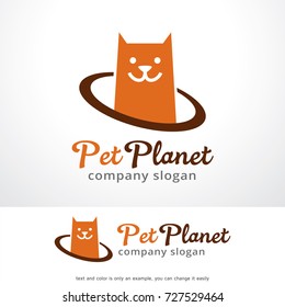 Pet Planet Logo Template Design Vector, Emblem, Design Concept, Creative Symbol, Icon