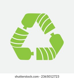 Pet plastic bottles recycling symbol with arrows logo concept.recycle material sign vector illustration