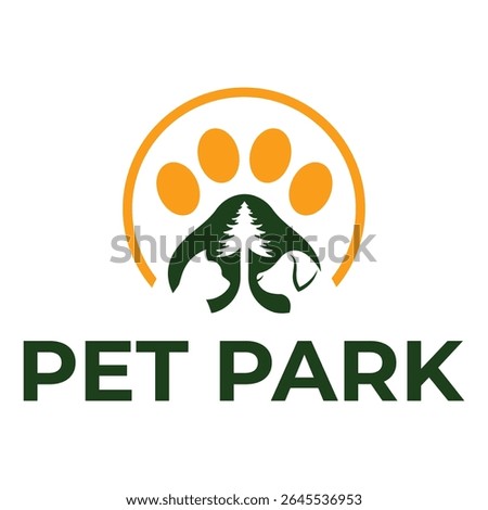 pet playground park flat minimalist logo design