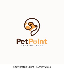 pet point logo line outline dog shelter location