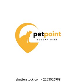 pet point logo line outline dog shelter location