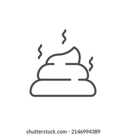 Icono de línea de poo de mascota. signo de estilo lineal para concepto móvil y diseño web. Icono vectorial del contorno de Poo Stinky. Símbolo, ilustración del logotipo. Gráficos vectoriales