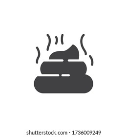 Pet poo Vektor Symbol. ein volles Flachbild für mobiles Konzept und Web Design. Stinky Poo Glyph Symbol. Symbol, Logo-Abbildung. Vektorgrafik
