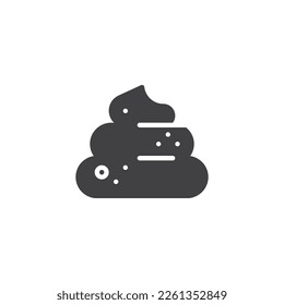 Pet poo Vektorsymbol. volles Flachzeichen für mobiles Konzept und Webdesign. Poo Glyph Symbol. Symbol, Logo-Abbildung. Vektorgrafik