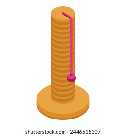 Pet post icon isometric vector. Animal toy. Game tower
