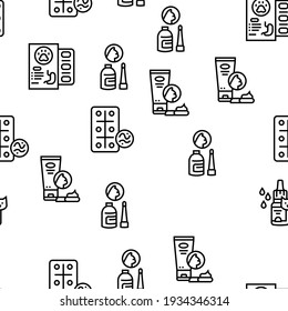 Pet Products Food Vector Seamless Pattern Thin Line Illustration