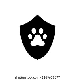 pet protection icon, Animal track simbol simple design on white background..eps