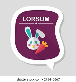 Pet rabbit flat icon with long shadow,eps10