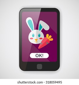 Pet rabbit flat icon with long shadow,eps10